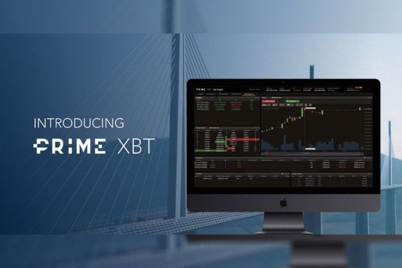 PrimeXBT platform interface, showing trading charts and data.