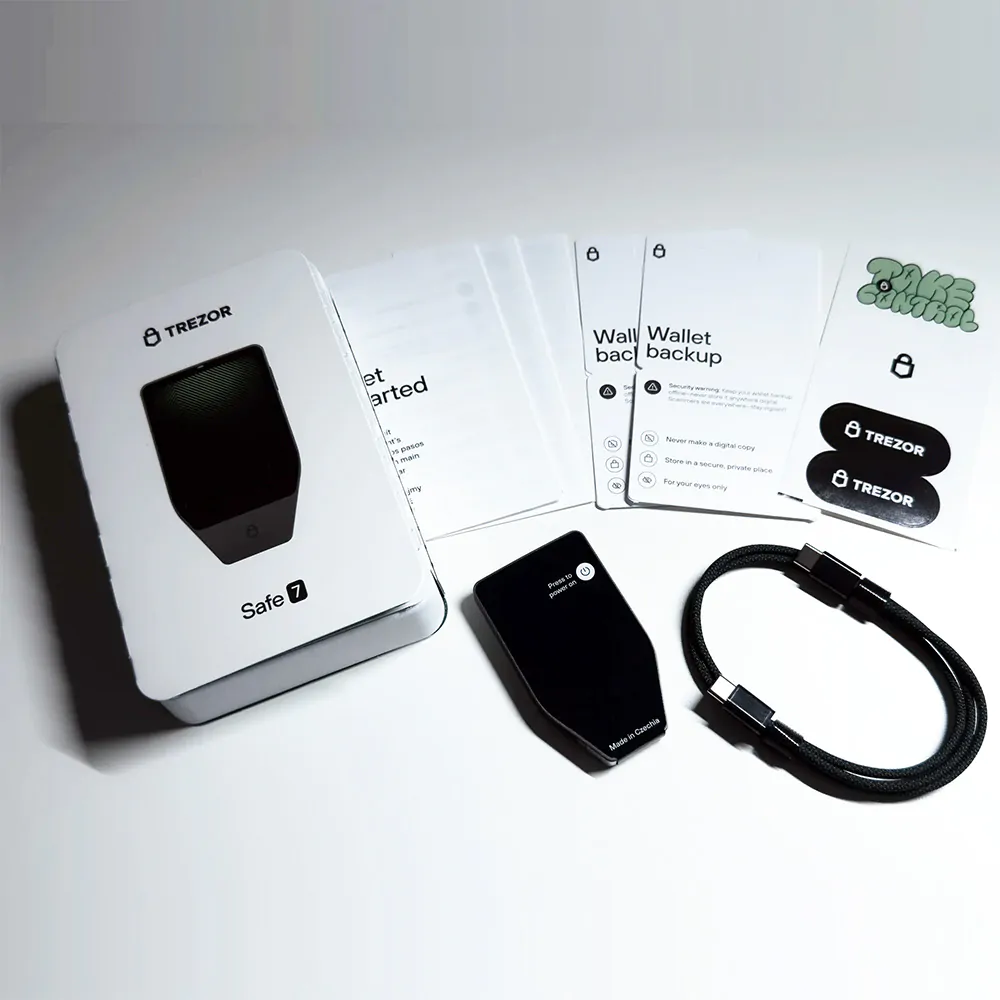 Trezor Model T hardware wallet review with screen.