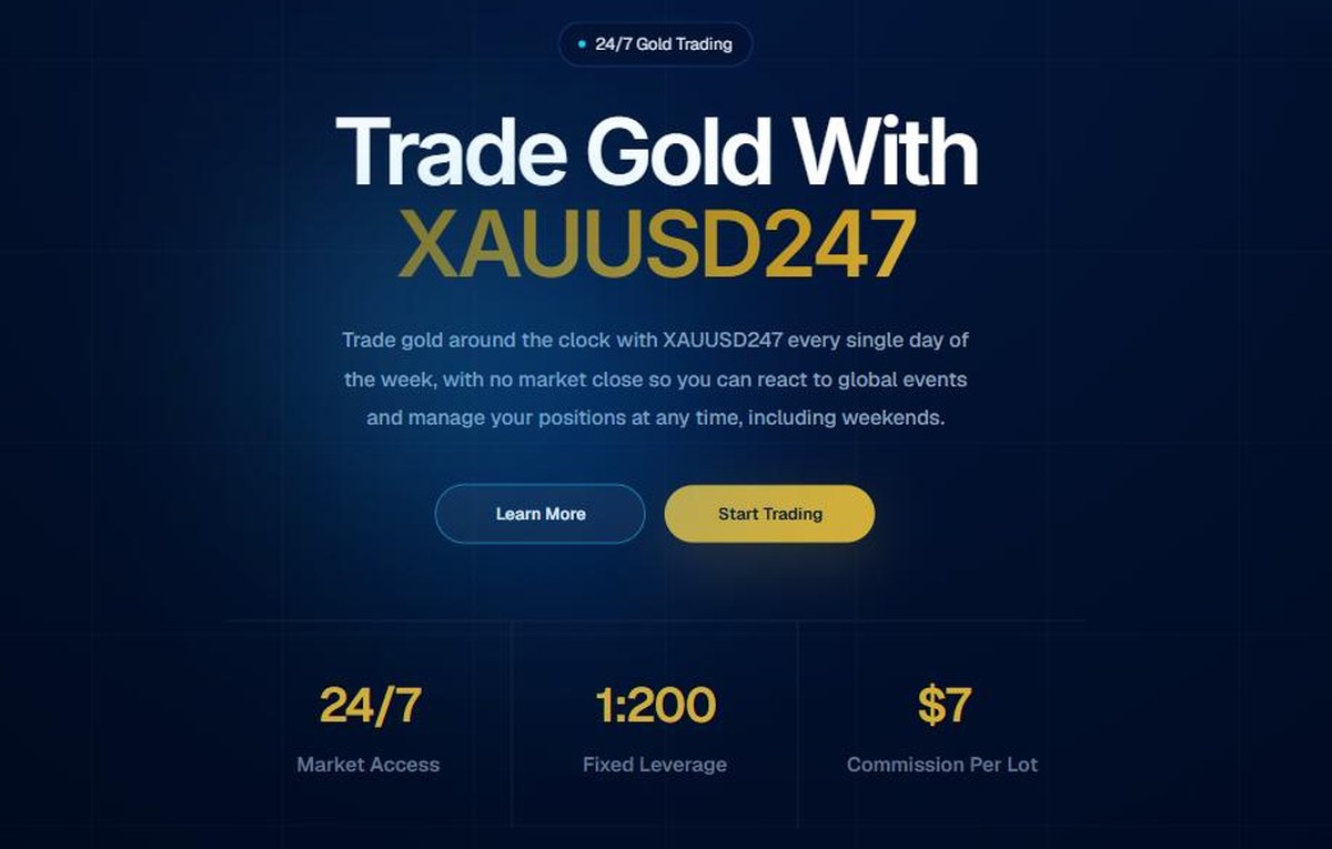 Liquid Brokers XAUUSD247 24/7 gold trading page