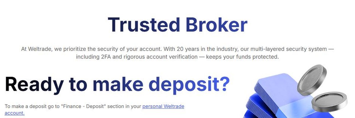 Weltrade account security with 2FA and verification