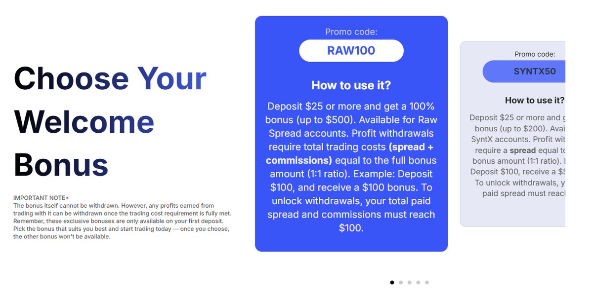 Weltrade Welcome Bonus promo code cards
